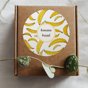 Watercolor bananas - yellow classic round sticker
