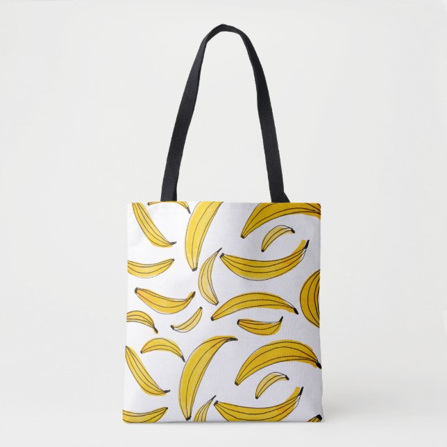 Watercolor bananas - yellow tote bag (Front)