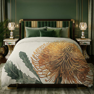 Watercolor Banksia Flower Botanical Art Duvet Cover