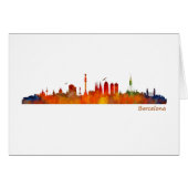 Watercolor Barcelona skyline v01 (Front Horizontal)