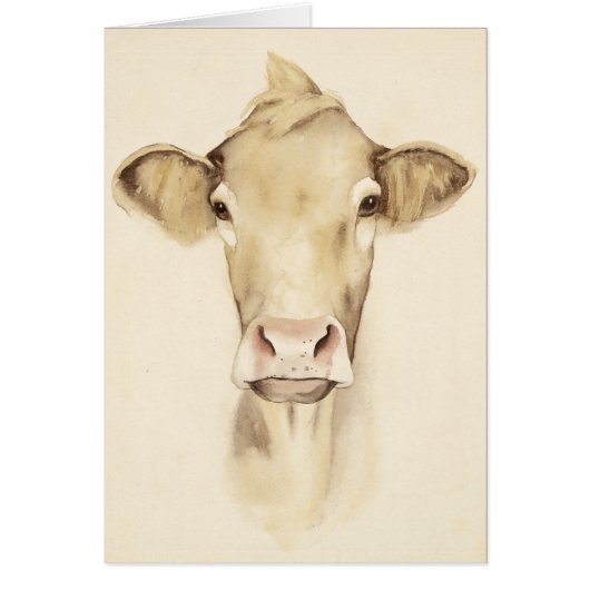 Watercolor Barn Animals | Cow Cards (Front)
