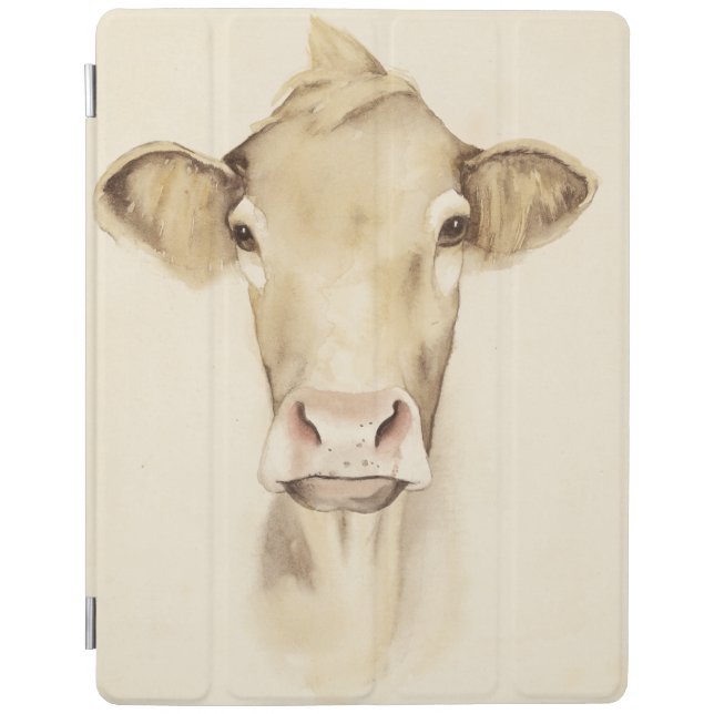 Watercolor Barn Animals | Cow iPad Smart Cover (Front)