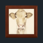 Watercolor Barn Animals | Cow Jewelry Box<br><div class="desc">Watercolor Barn Animals | Cow  Artist: Grace Popp</div>