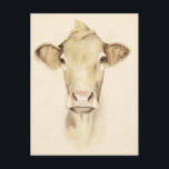 Watercolor Barn Animals | Cow Postcard<br><div class="desc">Watercolor Barn Animals | Cow  Artist: Grace Popp</div>