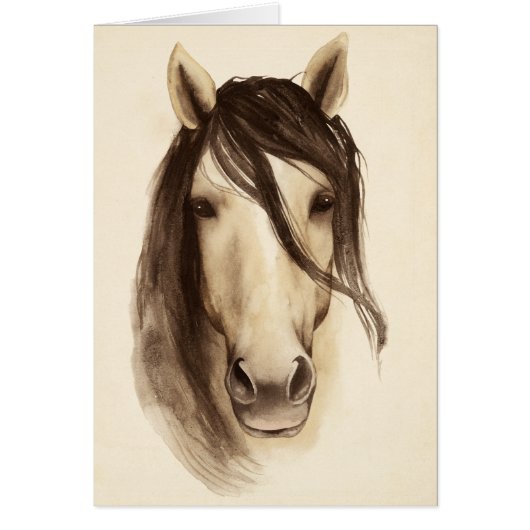 Watercolor Barn Animals | Horse Cards (Front)