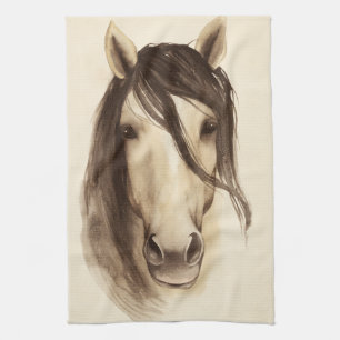 Watercolor Barn Animals Horse Kitchen Towel