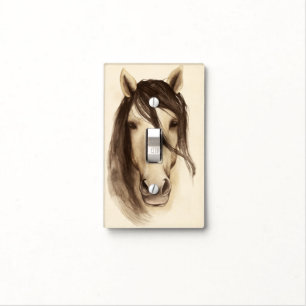 Watercolor Barn Animals Horse Light Switch Cover