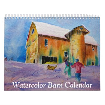 Watercolor Barn Calendar by Dollarsworth at Zazzle