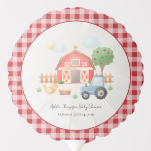 Watercolor Barn Farm Animals Baby Shower Balloon