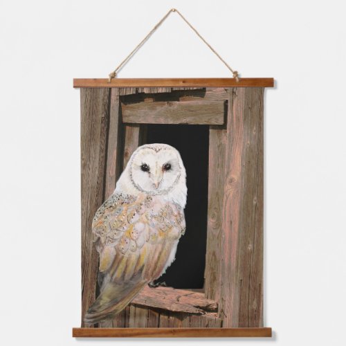 Watercolor Barn Owl Bird nature wildlife art Hanging Tapestry