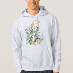  Watercolor Barn Owl Bird Wildlife Nature Art  Hoodie