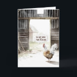 Watercolor Barn Rooster 70th Birthday Humor Card<br><div class="desc">Watercolor rooster in an old barn for 70th birthday humor.
Age can be changed.</div>