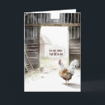 Watercolor Barn Rooster 80th Birthday Humor Card<br><div class="desc">Watercolor rooster in an old barn for 80th birthday humor.
Age can be changed.</div>