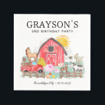 Watercolor Barnyard Animals Kids Farm Birthday Napkins<br><div class="desc">Cute Watercolor Rustic Barnyard Animals Kids Farm Birthday Paper Napkin</div>