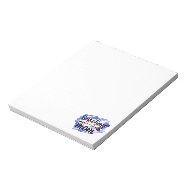 Watercolor Baseball Ball Baseball Mom Notepad (Rotated)