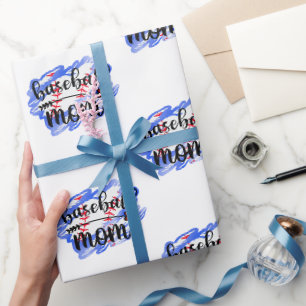 Watercolor Baseball Ball Baseball Mom Wrapping Paper