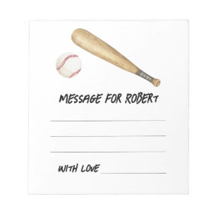 Watercolor Baseball Birthday time capsule message Notepad