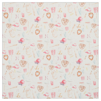 Watercolor Baseball Fabric