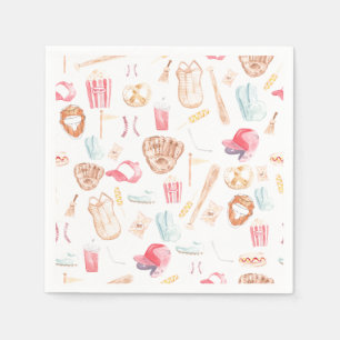 Watercolor Baseball Napkins