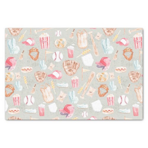 Watercolor Baseball Pattern Tissue Paper