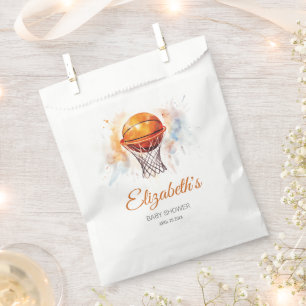 Watercolor Basketball Baby Shower Favor Bag