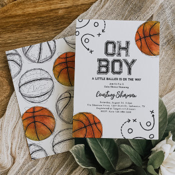 Watercolor Basketball Baby Shower Invitation by WildChildPartyShop at Zazzle