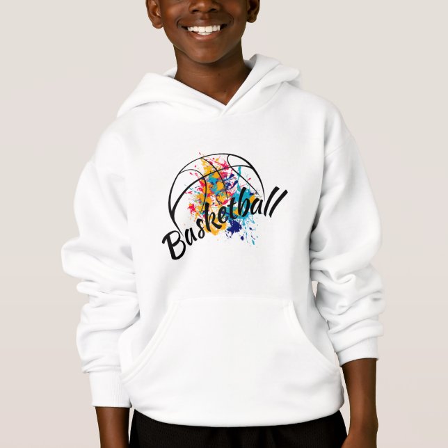 Watercolor Basketball Boys   Hoodie (Front)