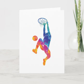 Watercolor Basketball Card
