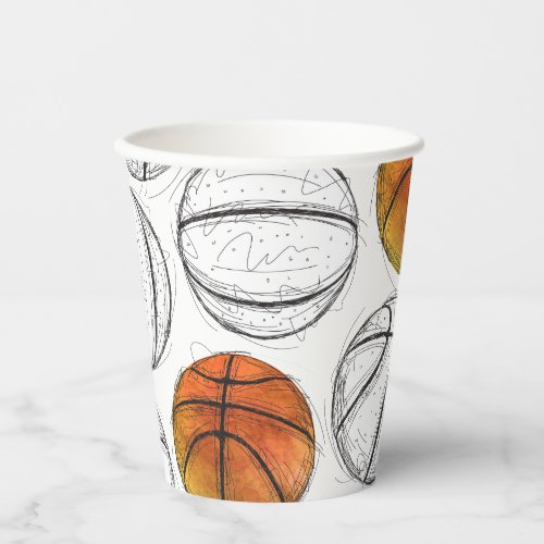 Watercolor Basketball Party Cups