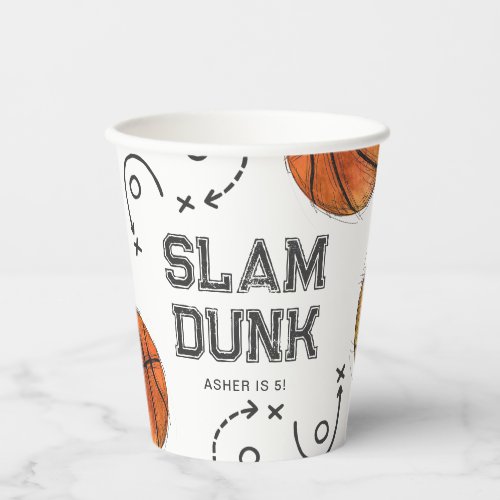 Watercolor Basketball Party Cups