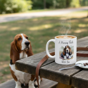 Watercolor Basset Hound Personalize Coffee Mug
