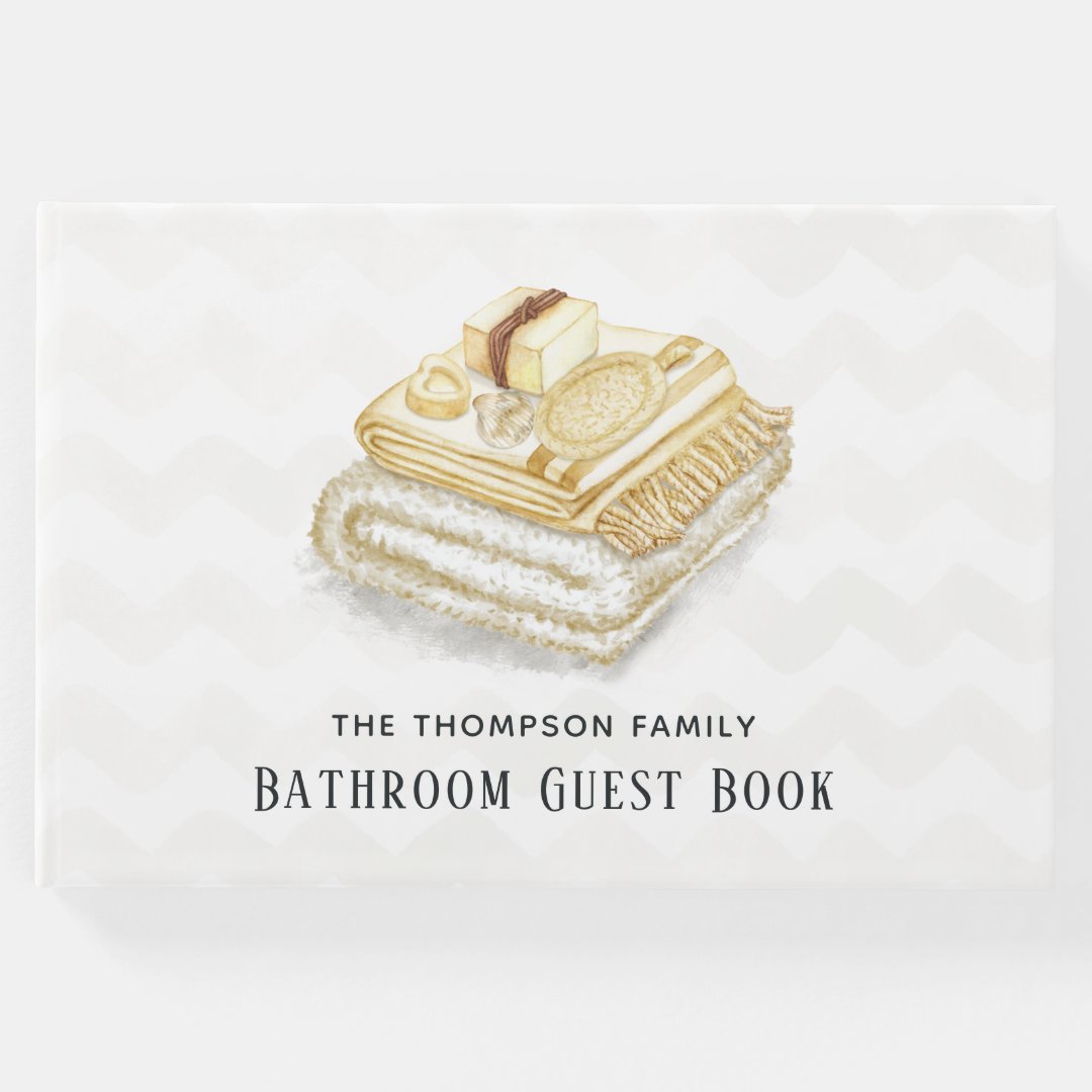 Watercolor Bathroom Guest Book Zazzle