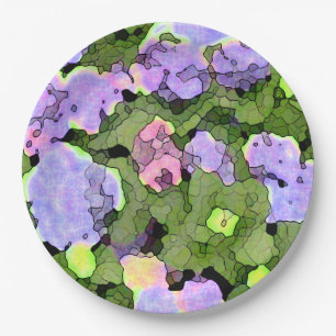 Watercolor Batik Hydrangeas Paper Plates