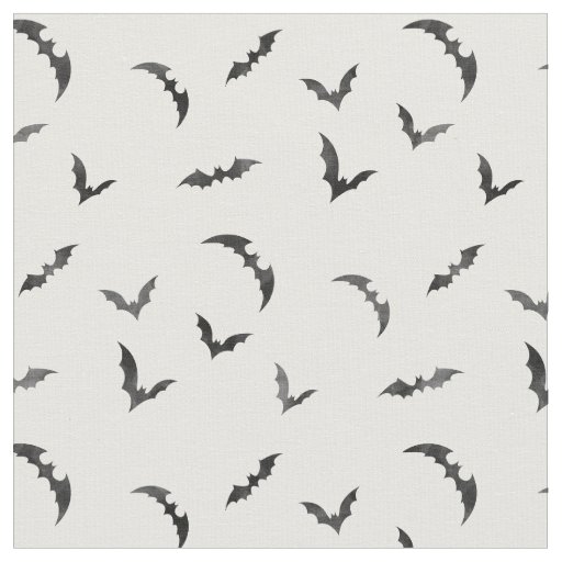 Watercolor Bats Halloween Fabric