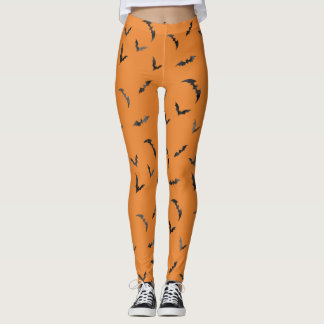 Watercolor Bats Halloween Leggings