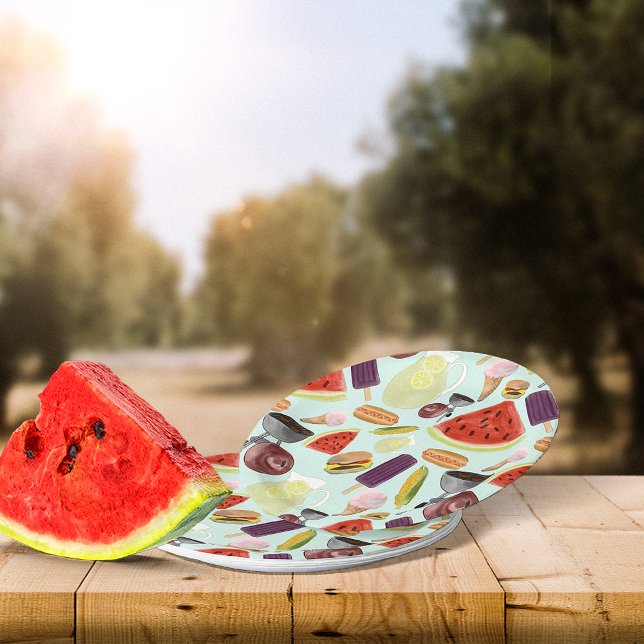 Watercolor BBQ Paper Plates (Creator Uploaded)