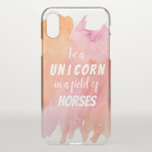 Watercolor Be a Unicorn in a Field of Horses iPhone X Case