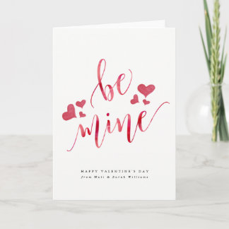 Watercolor Be Mine Valentine's Day Card