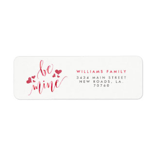 Watercolor Be Mine Valentine's Day Label