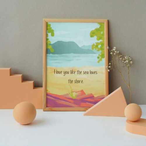 Watercolor Beach And Sea Shore Nursery Quote Poster