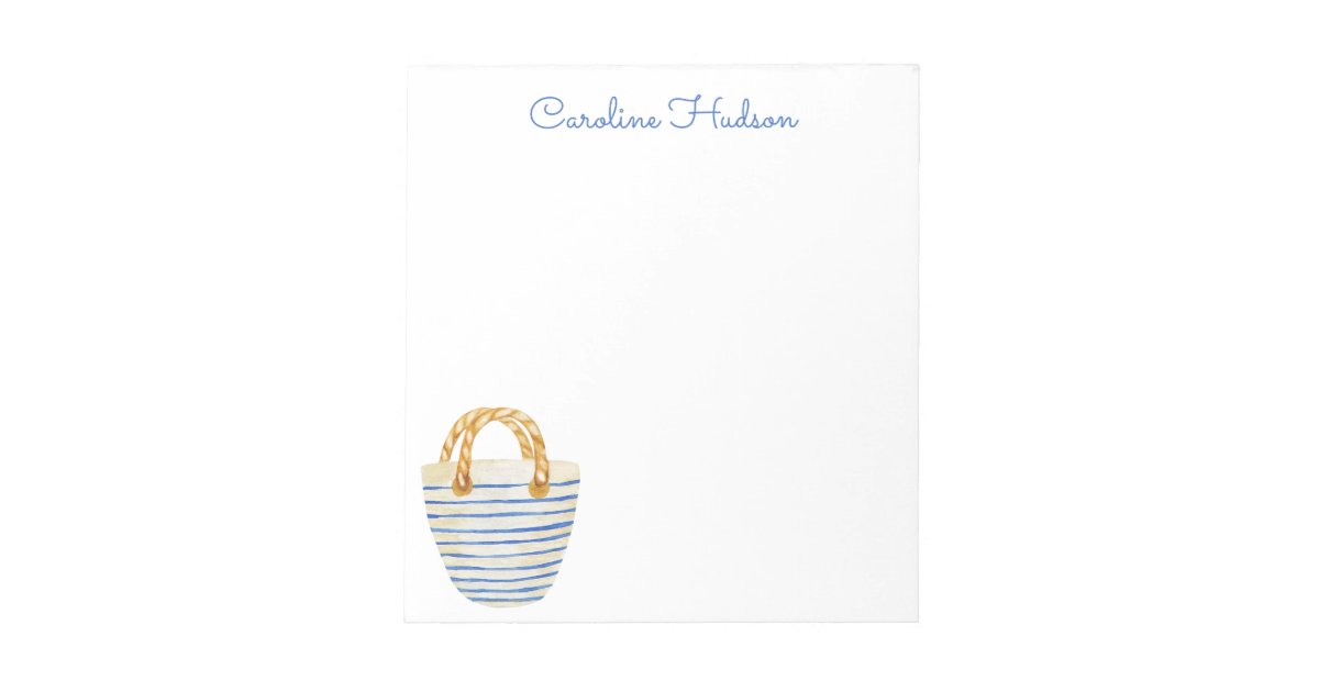 Watercolor Beach Bag Purse Notepad | Zazzle