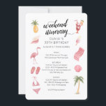 Watercolor Beach Birthday Weekend Itinerary Invitation<br><div class="desc">Watercolor Beach Theme Modern Calligraphic Birthday Weekend schedule timeline.
Design features an elegant modern style text layout. To make advanced changes,  please select "Click to customize further" option under Personalize this template.</div>