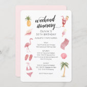 Watercolor Beach Birthday Weekend Itinerary Invitation (Front/Back)