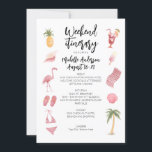 Watercolor Beach Birthday Weekend Itinerary Invitation<br><div class="desc">Watercolor Beach Theme Modern Calligraphic Birthday Weekend schedule timeline.
Design features an elegant modern style text layout. To make advanced changes,  please select "Click to customize further" option under Personalize this template.</div>