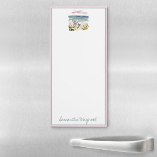 Watercolor Beach Chair Personalized Magnetic Notepad