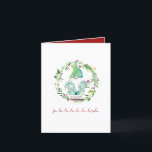 Watercolor Beach Christmas Card<br><div class="desc">Send warm wishes from the tropics with these Florida Christmas cards, featuring a festive beach theme twist on tradition! This non photo Christmas card showcases Victoria Grigaliunas’ original watercolor artwork of a cheerful holiday gnome dressed in a tropical shirt, holding a wreath in vibrant coastal colors—all set against a crisp...</div>