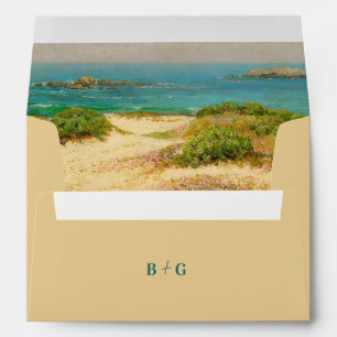 Watercolor Beach Coastal Wedding Destination Envelope