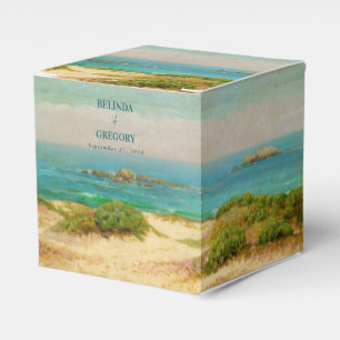 Watercolor Beach Coastal Wedding Destination Favor Boxes
