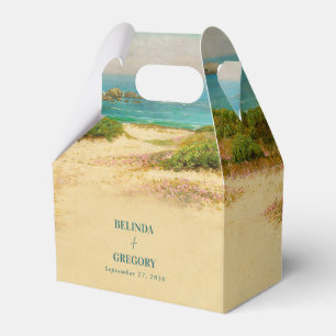 Watercolor Beach Coastal Wedding Destination Favor Boxes