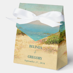 Watercolor Beach Coastal Wedding Destination Favor Boxes